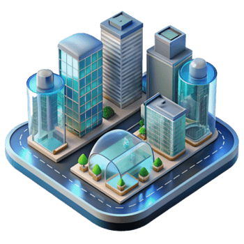 Isometric Cityscape Illustration Modern Buildings Urban Scene Design png