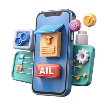 Illustration Smartphone AI Mobile App Interface Design png