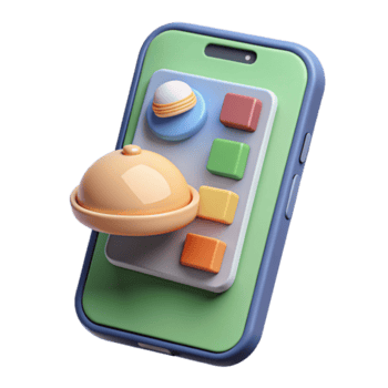 Render of a Smartphone Food Delivery App Illustration png