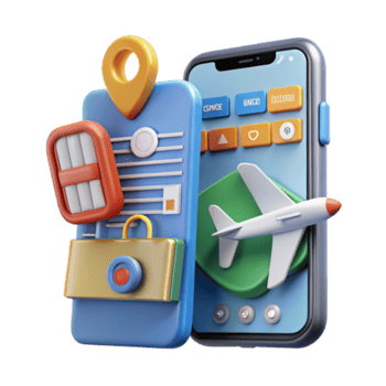 Illustration Travel App Mobile Interface Airplane Shopping Location png