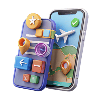 Illustration Travel App Interface Mobile Phone Navigation Map png