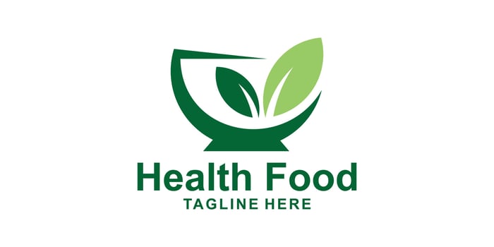 logo design bowl and leaf,food,health,symbol,icon,idea,creative. vector