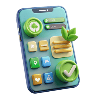 Eco-Friendly App Interface Render Illustration png