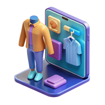 Illustration of Online Clothing Shopping Experience png