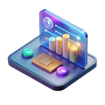 Isometric Graphic of Colorful Data Visualization Interface png