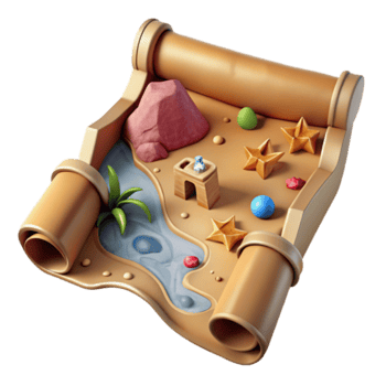 Whimsical Scroll Illustration A Treasure Map Adventure png