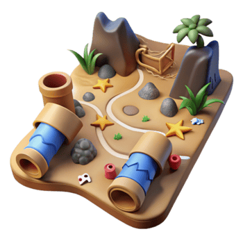 Cartoon Island Game Background, Treasure Hunt, Pipes, Starfish, Rocks, Plants png