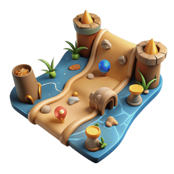 Whimsical Game Asset Cartoon Castle Path Illustration png