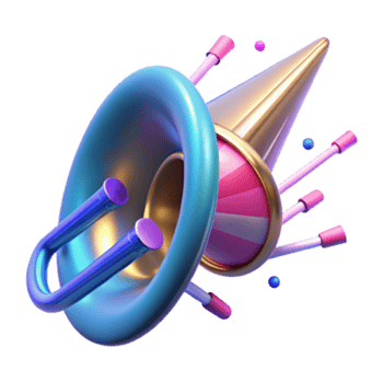 Vibrant Render of Abstract Musical Instrument png