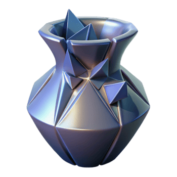 Crystalline Vessel Render Geometric Abstract Vase Illustration png