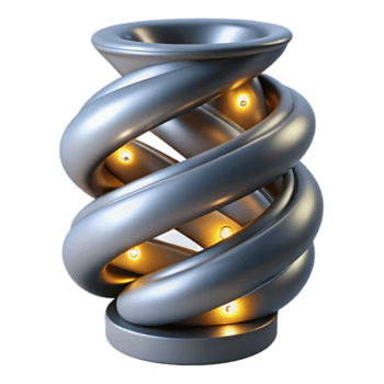 Spiral Abstract Render Illuminated Metal Sculpture png