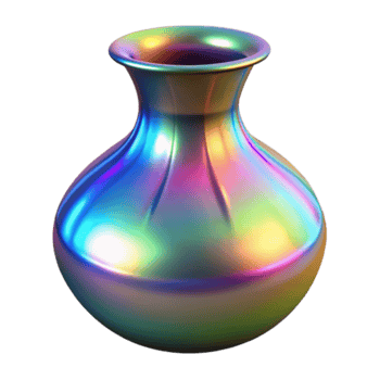 Iridescent Render of a Decorative Vase png