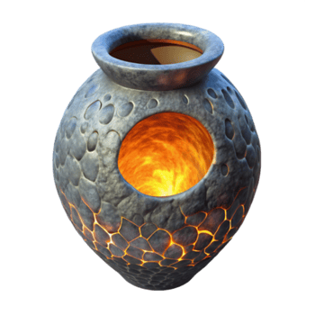 Glowing Stone Jar Render Illustration png