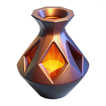 Glowing Geometric Vase Illustration png