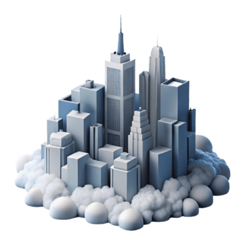Illustration Cityscape Above Clouds Modern Metropolis Skyline png