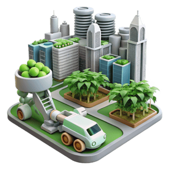 Illustration Urban Farming Green Cityscape Sustainable Agriculture png