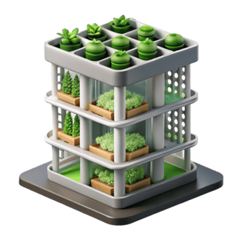 Vertical Gardening Building Illustration Sustainable Urban Farming Concept png