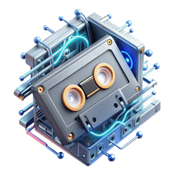 Retro Cassette Tape Illustration Futuristic Technology Abstract Background png