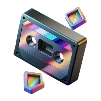 Chromatic Cassette Tape Render Illustration png