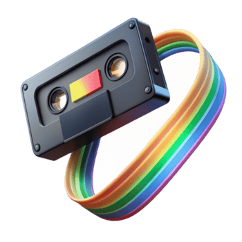 Rainbow Cassette Tape Illustration png