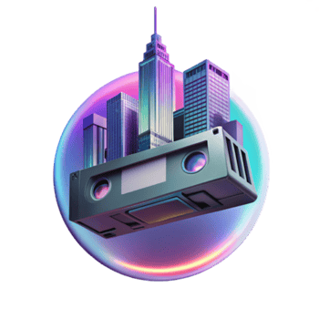 Retro Cityscape on VHS A Illustration png