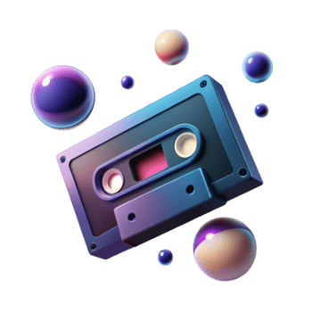 Retro Cassette Tape Render Abstract Background Image png