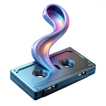 Abstract Render of Chromatic Liquid Pouring on Vintage Cassette Tape png