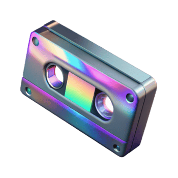 Holographic Cassette Tape Render png