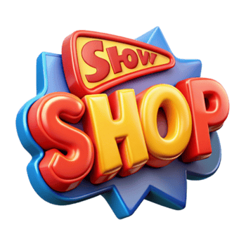 Cartoon Show Shop Logo Illustration Red Yellow Blue png