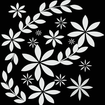 Botanical Art Black and White Abstract Floral Patterns. vector