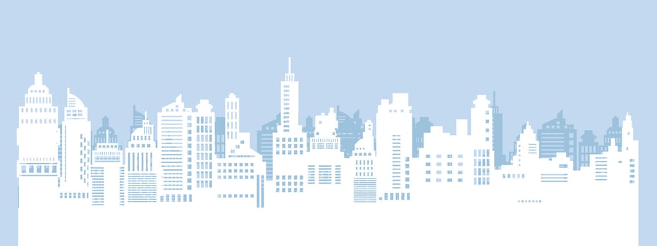 Beautiful cityscape, construction paper art style, design vector