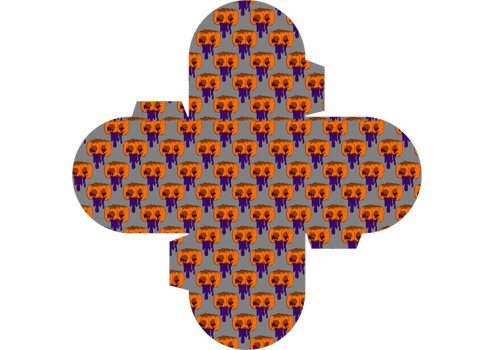 Charming Halloween Monster Print Gift Box png