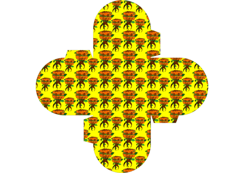 Whimsical Halloween Monster Pattern Box png