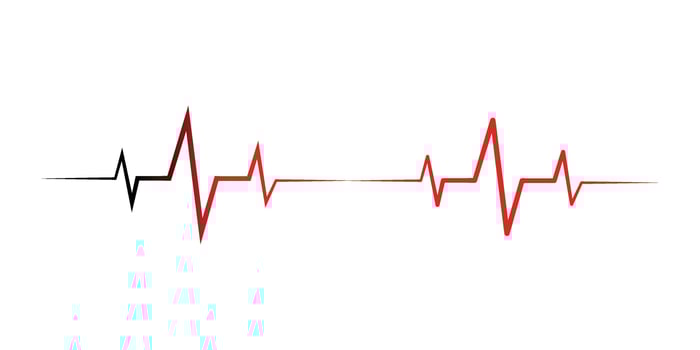 Red and Black Heartbeat Graphic for Medical or Health-Related Projects. vector