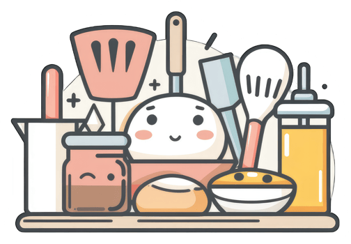 Adorable Cartoon Kitchen Utensils and Baking Ingredients png