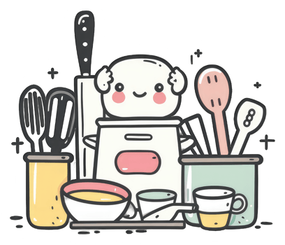 Cute Cartoon Kitchen Utensils and Food Items png
