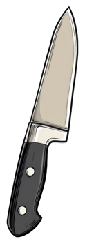 A Stylish Kitchen Knife Illustration Design png