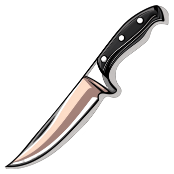 A Stylish Kitchen Knife With Black Handle png