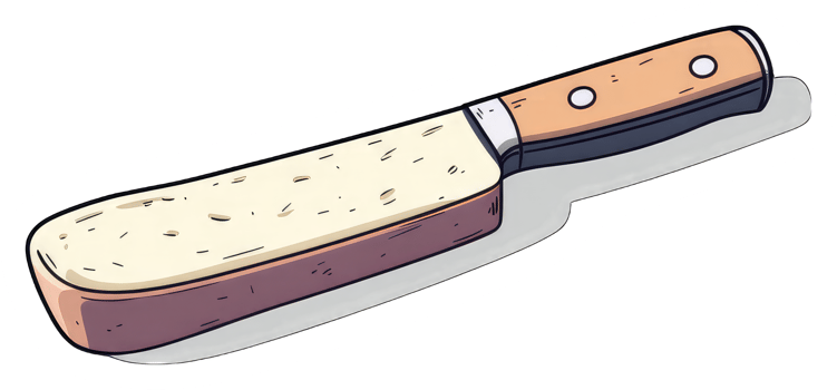 A Bread Slice and Knife Illustration png
