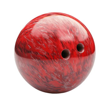 A Red Marble Bowling Ball Isolated on Black png