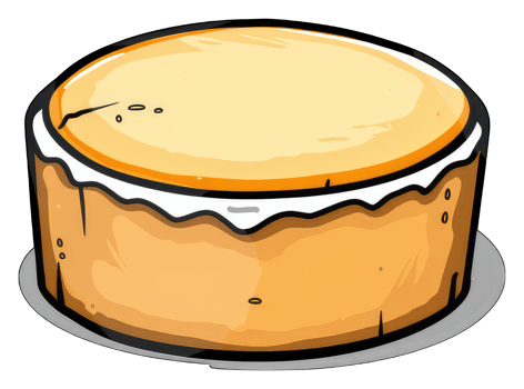 Delicious Round Cake With Creamy Icing Topping png