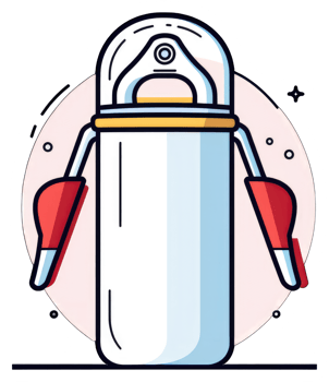 A stylized illustration of a portable water bottle with handles png