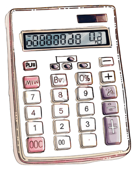 A Detailed Illustration Of A Vintage Calculator Device png