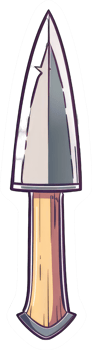 A stylized illustration of an arrowhead on a shaft png