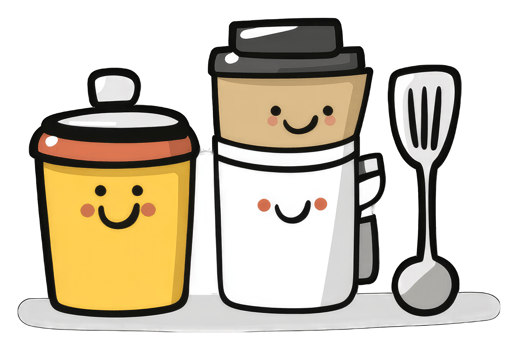 Happy Kitchen Utensils Await Culinary Creation png
