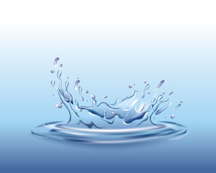 Dynamic Water Splash on Blue Background vector