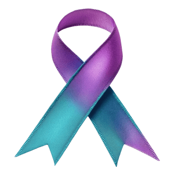 A Teal and Purple Awareness Ribbon Symbol png