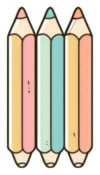Three Pastel Colored Pencils Together In A Row png