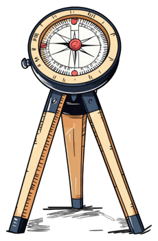 A Tripod Mounted Compass Shows Direction And Navigation png