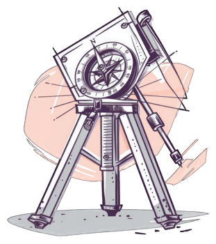 A Tribrach Compass Mounted on a Tripod Stand png